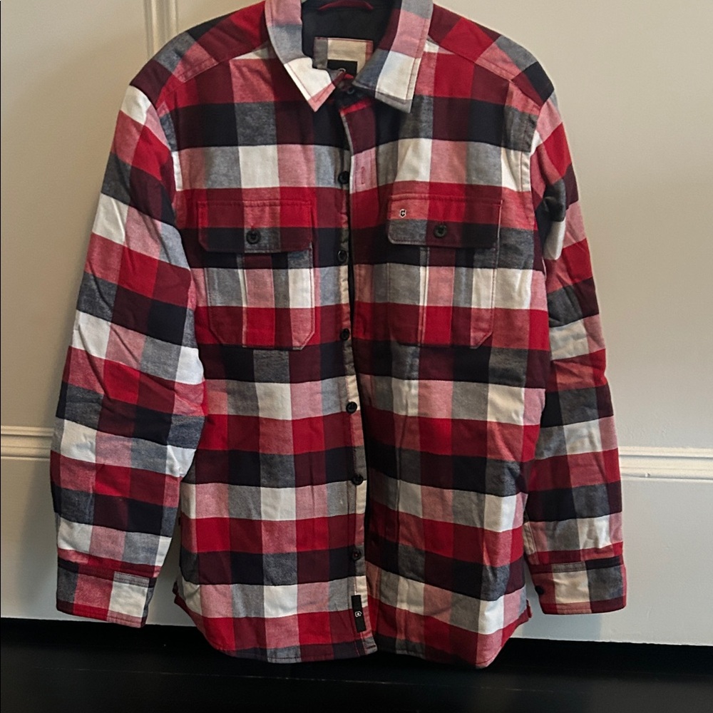 Victorinox Red and Black Plaid Shirt Jacket